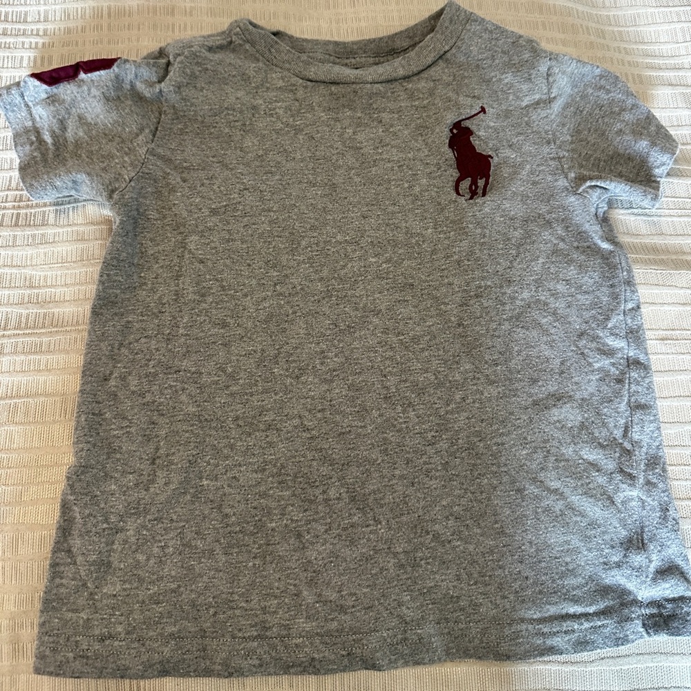 Ralph Lauren T-Shirt Size 4T - Grey/Maroon